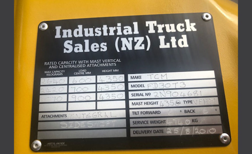 TCM FD30T3 Used Diesel Forklift for Sale Specs
